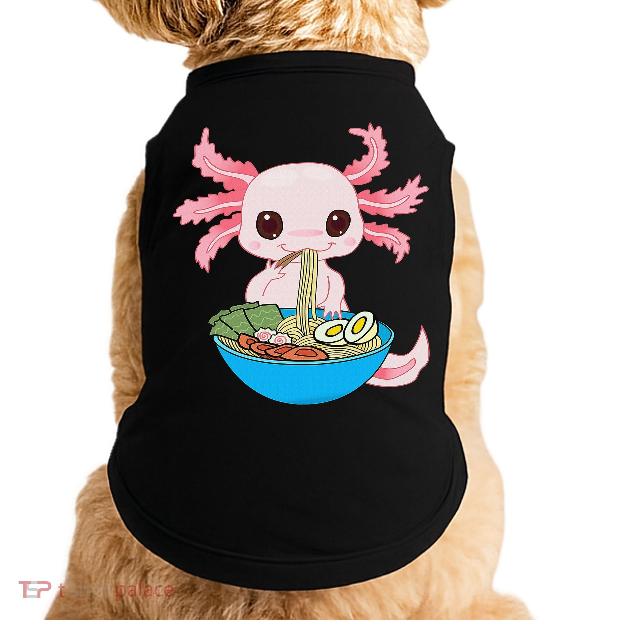 Kawaii Axolotl Eating Ra Noodles Anime  Doggie Tank