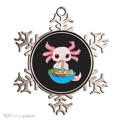 Kawaii Axolotl Eating Ra Noodles Anime  Ornament