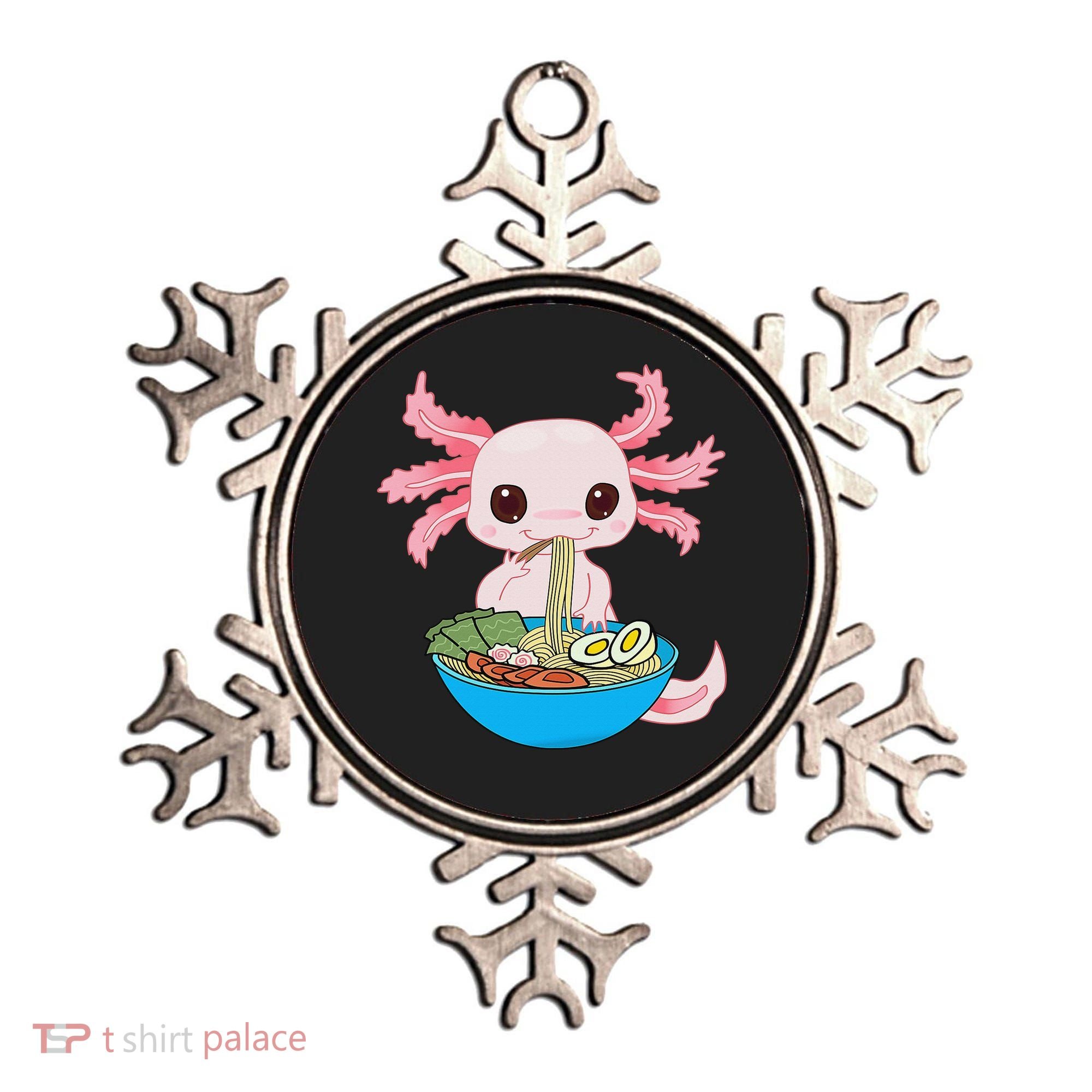 Kawaii Axolotl Eating Ra Noodles Anime  Ornament