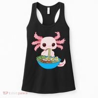Kawaii Axolotl Eating Ra Noodles Anime  Women's Tank Top thumb 0