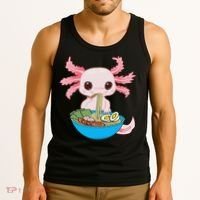 Kawaii Axolotl Eating Ra Noodles Anime  Tank Top thumb 3
