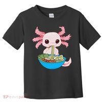 Kawaii Axolotl Eating Ra Noodles Anime  Toddler T-Shirt thumb 0