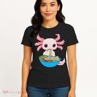 Kawaii Axolotl Eating Ra Noodles Anime  Women's T-Shirt thumb 4