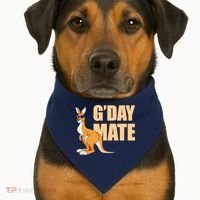 Kangaroo Australia G'Day Mate Australian Symbol USA-Made Doggie Bandana thumb 1