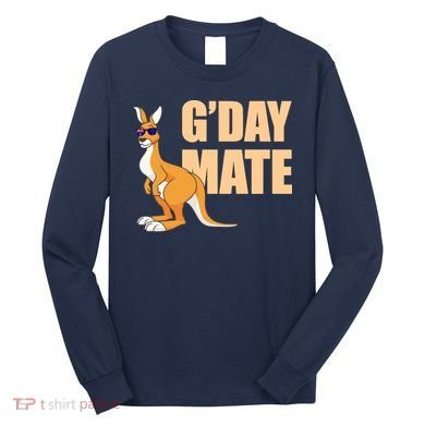 Kangaroo Australia G'Day Mate Australian Symbol Long Sleeve Shirt