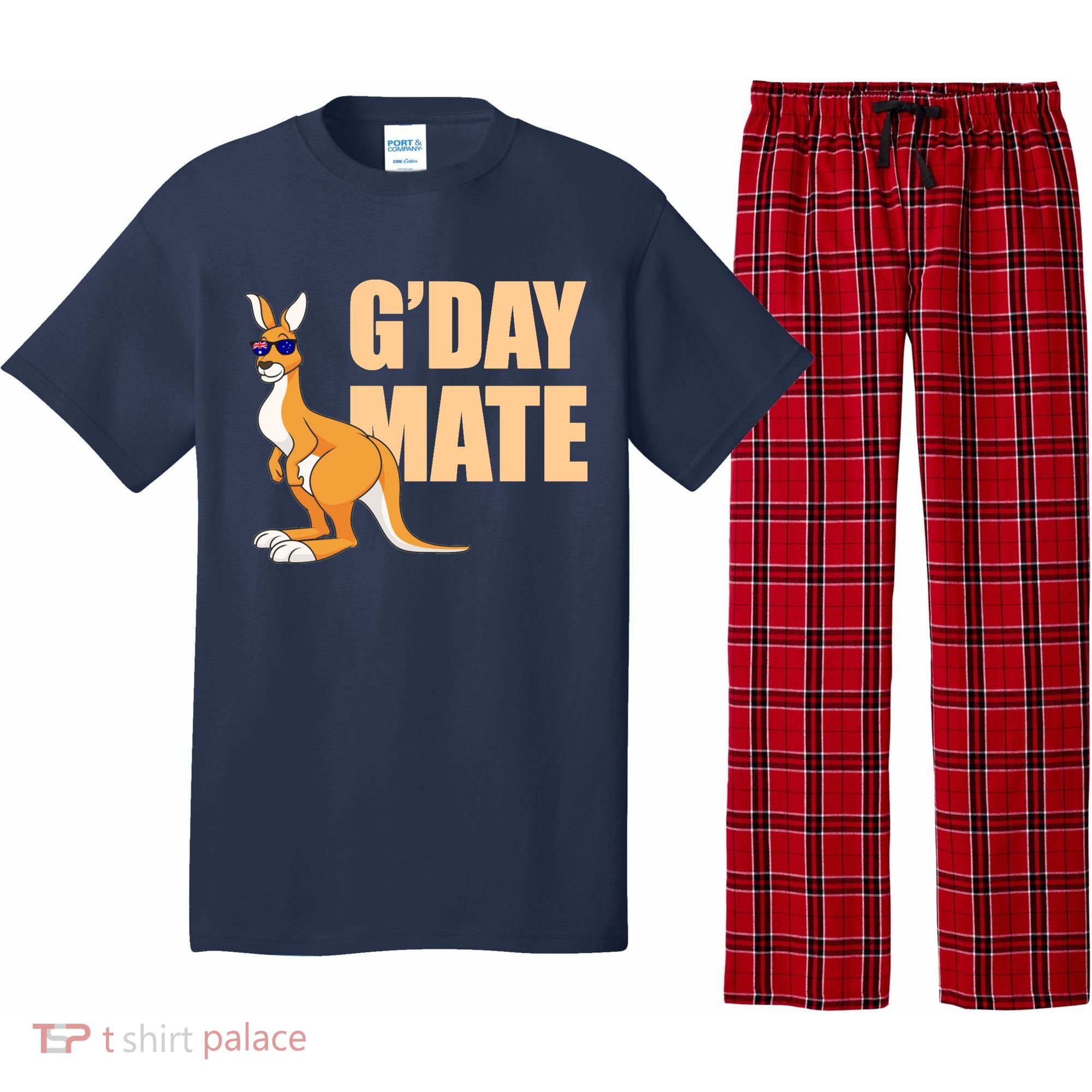 Kangaroo Australia G'Day Mate Australian Symbol Pajama Set