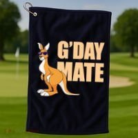 Kangaroo Australia G'Day Mate Australian Symbol Golf Towel thumb 1