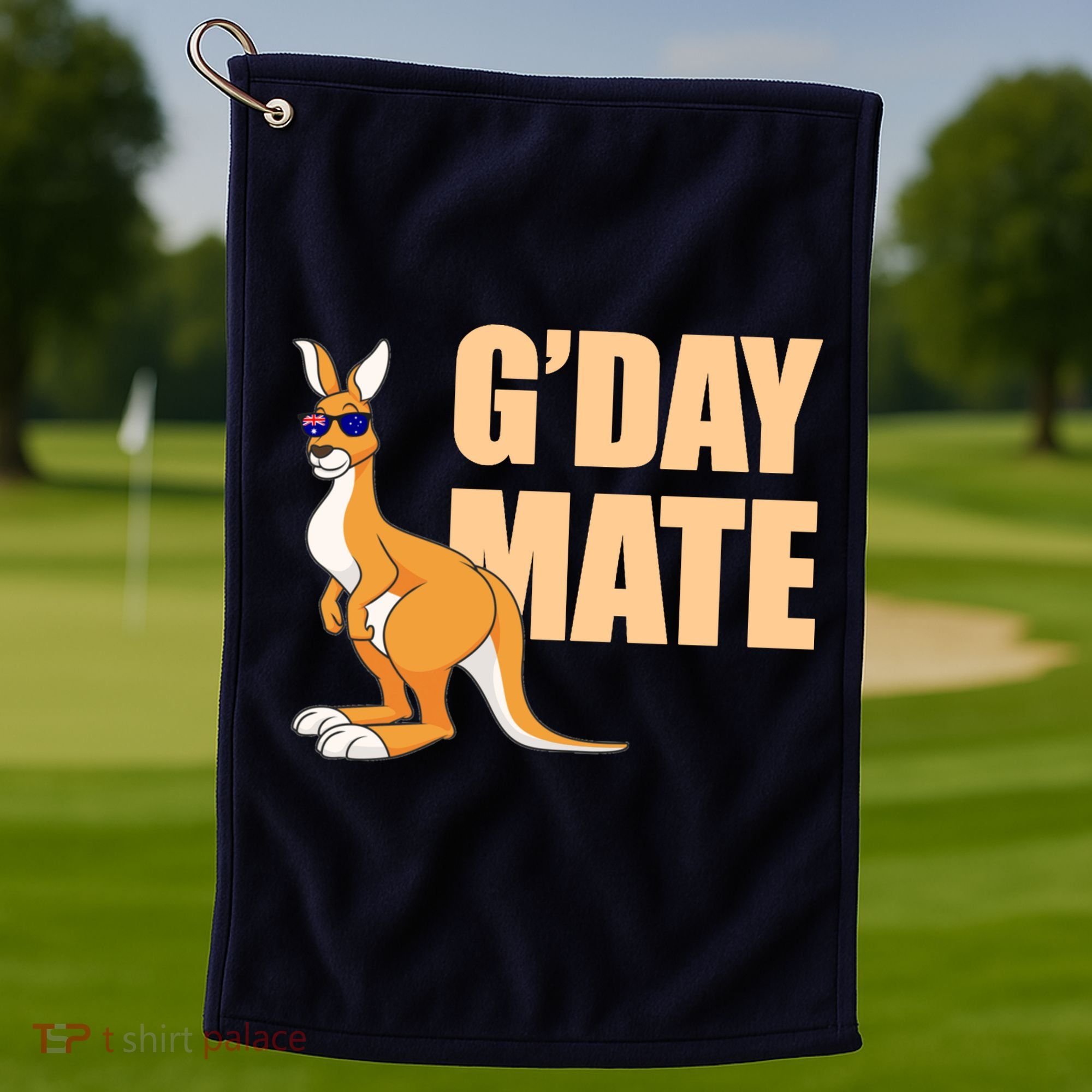 Kangaroo Australia G'Day Mate Australian Symbol Golf Towel