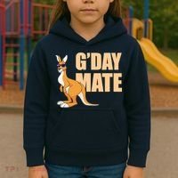 Kangaroo Australia G'Day Mate Australian Symbol Kids Hoodie thumb 3