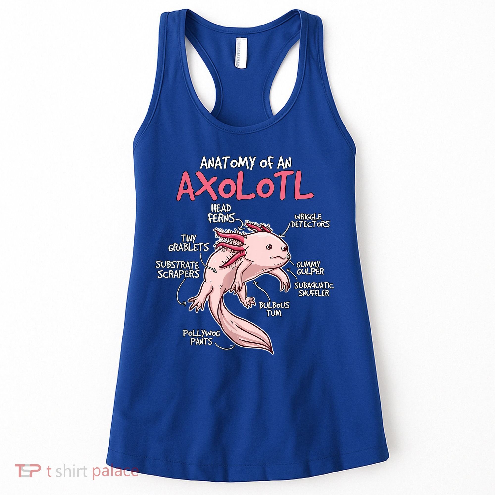 Kids Axolotl Gift Axolotl Stuff Anatomy Of An Axolotl Women's Tank Top