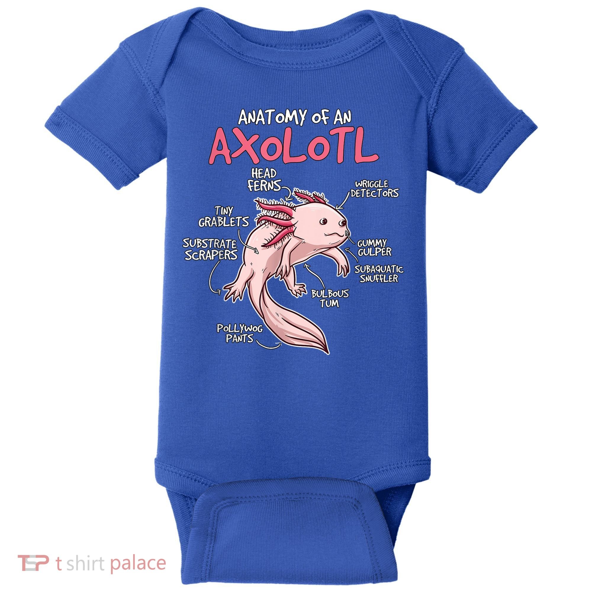 Kids Axolotl Gift Axolotl Stuff Anatomy Of An Axolotl Baby Bodysuit
