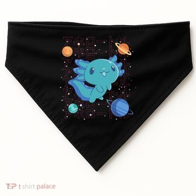 Kawaii Axolotl In Space With Planets Cute Japanese Science USA-Made Doggie Bandana