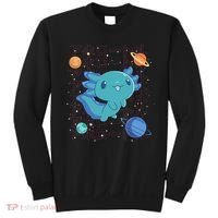 Kawaii Axolotl In Space With Planets Cute Japanese Science Sweatshirt thumb 0