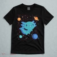 Kawaii Axolotl In Space With Planets Cute Japanese Science T-Shirt thumb 5