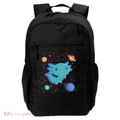 Kawaii Axolotl In Space With Planets Cute Japanese Science Backpack