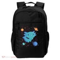 Kawaii Axolotl In Space With Planets Cute Japanese Science Backpack thumb 0