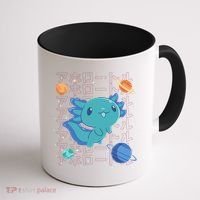 Kawaii Axolotl In Space With Planets Cute Japanese Science Coffee Mug thumb 1