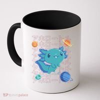 Kawaii Axolotl In Space With Planets Cute Japanese Science Coffee Mug thumb 0