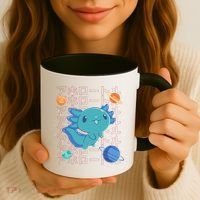 Kawaii Axolotl In Space With Planets Cute Japanese Science Coffee Mug thumb 3