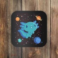 Kawaii Axolotl In Space With Planets Cute Japanese Science Coaster thumb 0