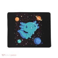 Kawaii Axolotl In Space With Planets Cute Japanese Science Mousepad thumb 0