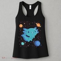 Kawaii Axolotl In Space With Planets Cute Japanese Science Women's Tank Top thumb 3