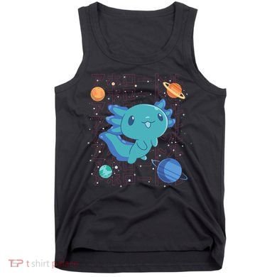 Kawaii Axolotl In Space With Planets Cute Japanese Science Tank Top