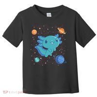 Kawaii Axolotl In Space With Planets Cute Japanese Science Toddler T-Shirt thumb 0
