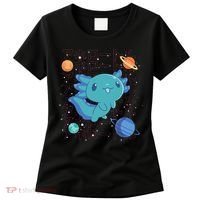 Kawaii Axolotl In Space With Planets Cute Japanese Science Women's T-Shirt thumb 0