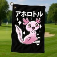 Kawaii Axolotl Golf Towel thumb 1