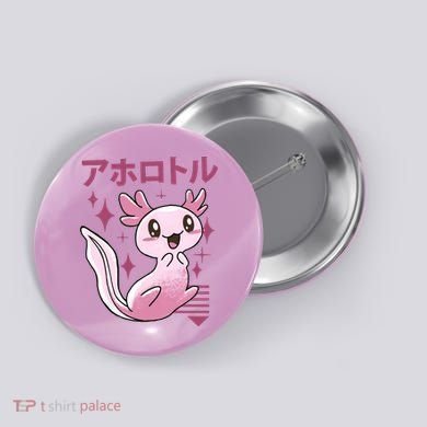 Kawaii Axolotl Button