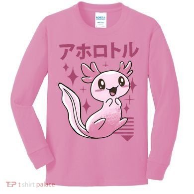 Kawaii Axolotl Kids Long Sleeve Shirt