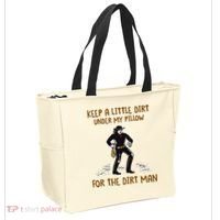 Keep A Little Dirt Under My Pillow Funny Cowboy Apparel Tote Bag thumb 2