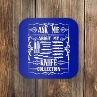 Knifeaholic Ask Me About My Knife Collection Knife Collector Great Gift Coaster thumb 0