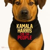 Kamala Harris For The People USA-Made Doggie Bandana thumb 1