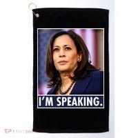 Kamala Harris I'm Speaking Vice President Debate Quote Golf Towel thumb 0