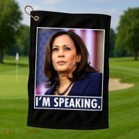 Kamala Harris I'm Speaking Vice President Debate Quote Golf Towel thumb 1