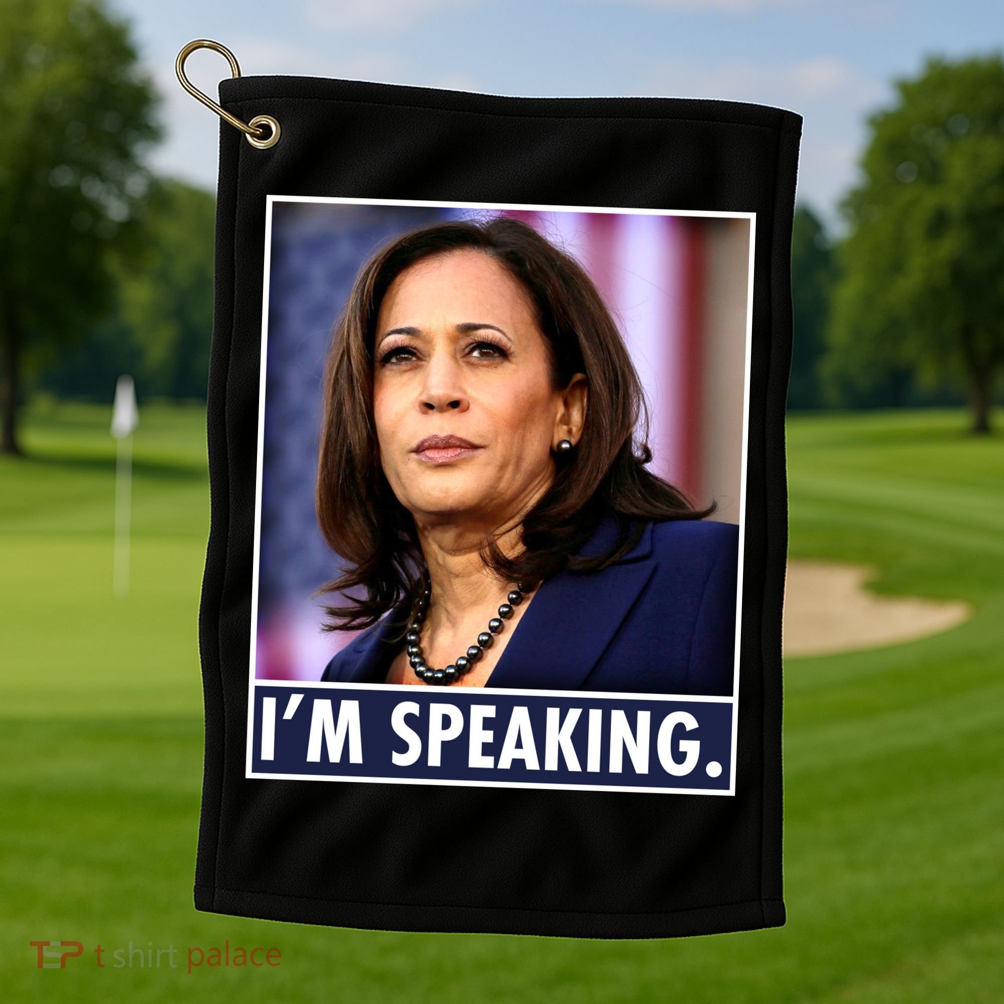 Kamala Harris I'm Speaking Vice President Debate Quote Golf Towel