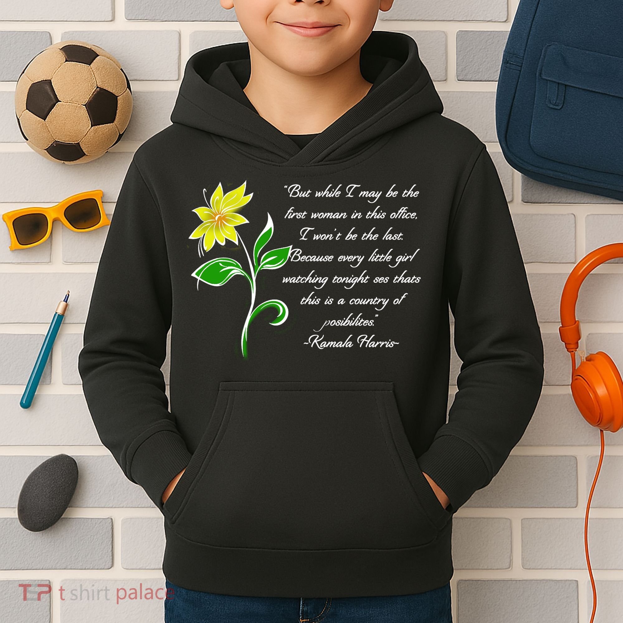 Kamala Harris Inspiring Quote Kids Hoodie
