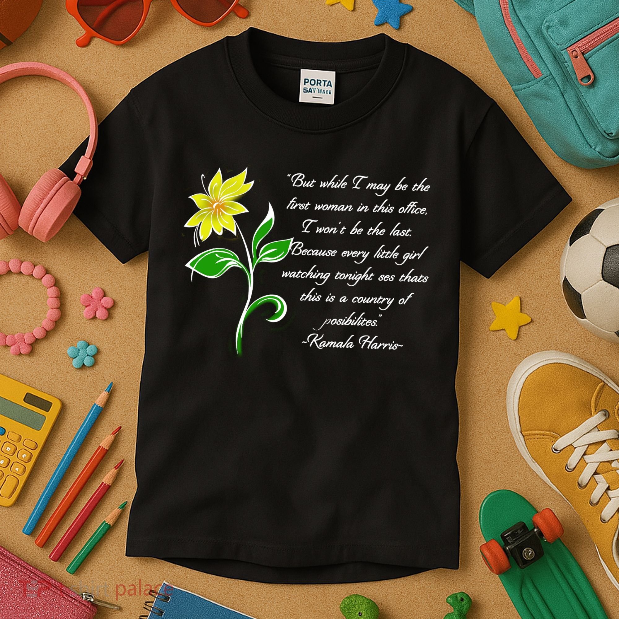 Kamala Harris Inspiring Quote Kids T-Shirt