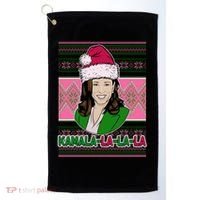 Kamala La La La  AKA Ugly Christmas Sweater Golf Towel thumb 0