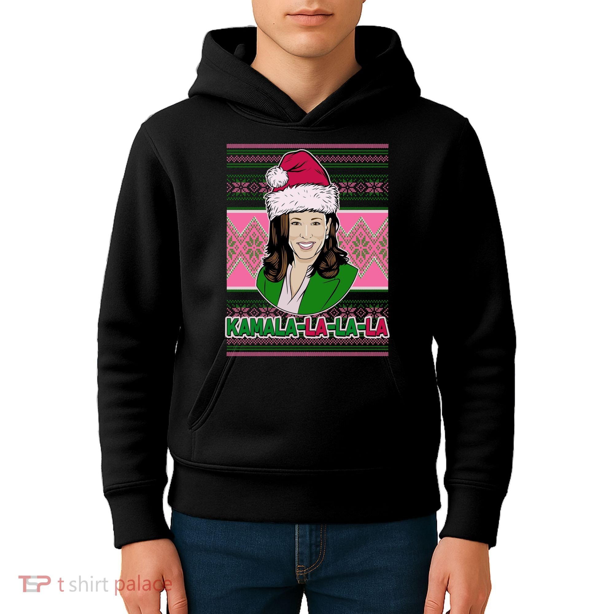 Kamala La La La  AKA Ugly Christmas Sweater Kids Hoodie