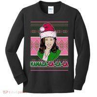 Kamala La La La  AKA Ugly Christmas Sweater Kids Long Sleeve Shirt thumb 0