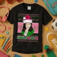 Kamala La La La  AKA Ugly Christmas Sweater Kids T-Shirt thumb 3