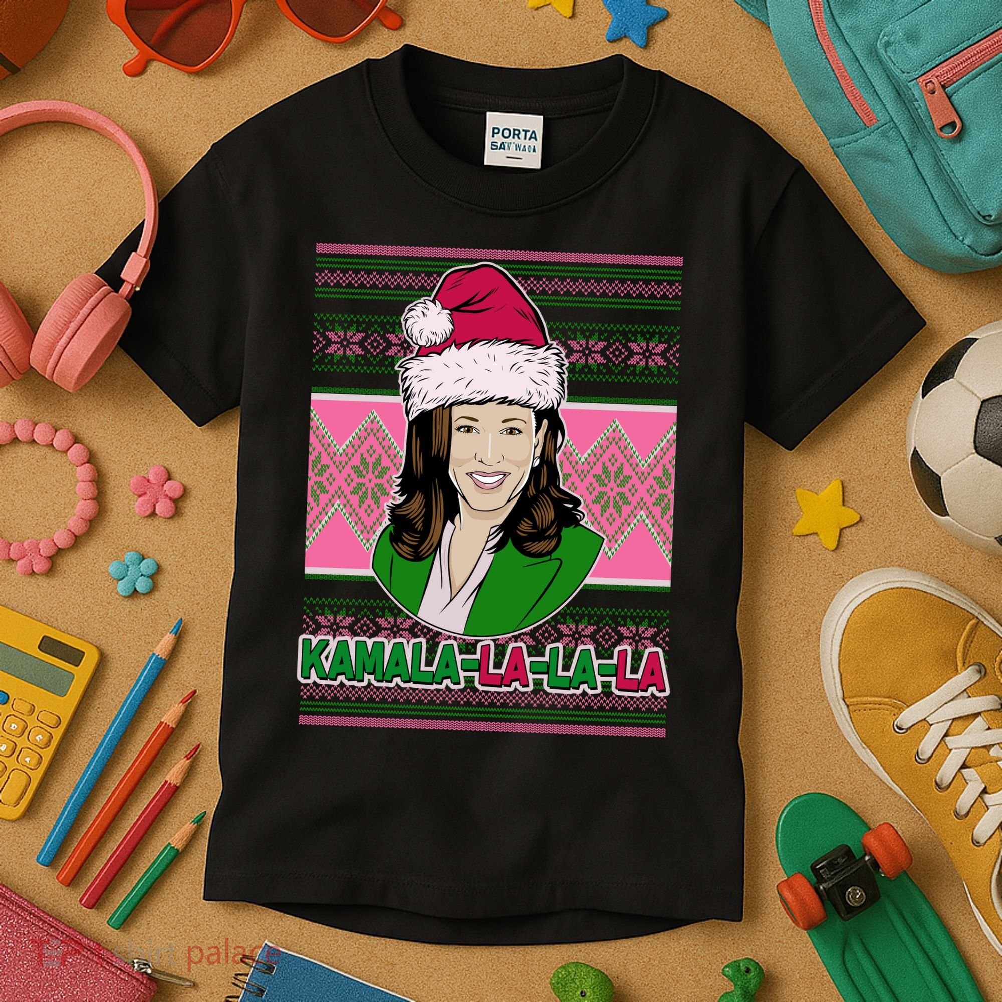 Kamala La La La  AKA Ugly Christmas Sweater Kids T-Shirt