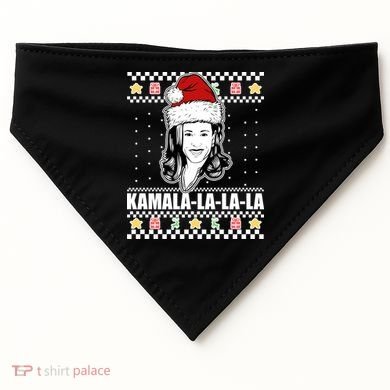 Kamala La La La Ugly Christmas Sweater USA-Made Doggie Bandana