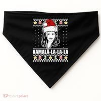 Kamala La La La Ugly Christmas Sweater USA-Made Doggie Bandana thumb 0