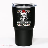 Kamala La La La Ugly Christmas Sweater Tumbler thumb 0
