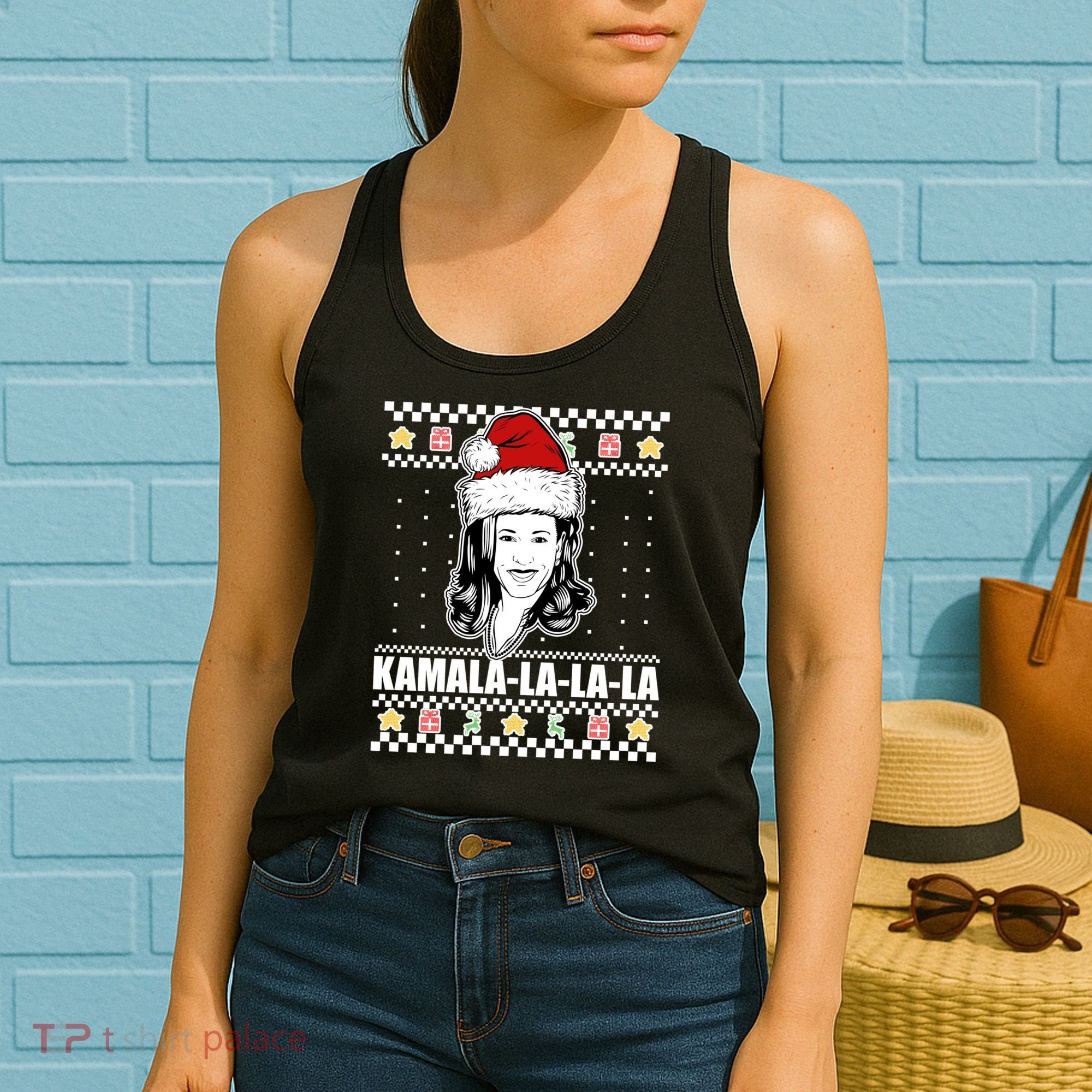 Kamala La La La Ugly Christmas Sweater Women's Tank Top