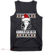 Kamala La La La Ugly Christmas Sweater Tank Top thumb 0